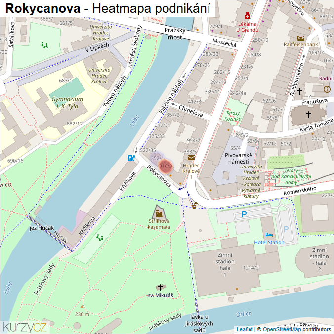 Mapa Rokycanova - Firmy v ulici.