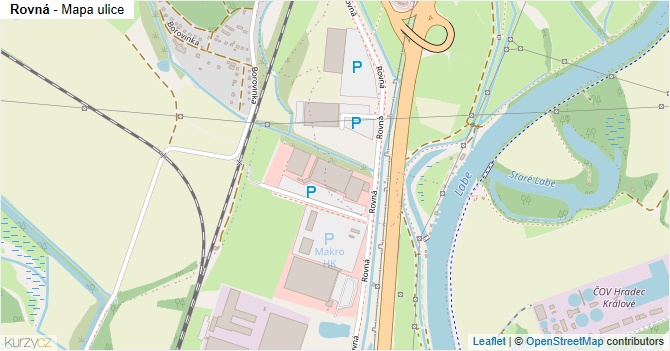 Rovná - mapa ulice