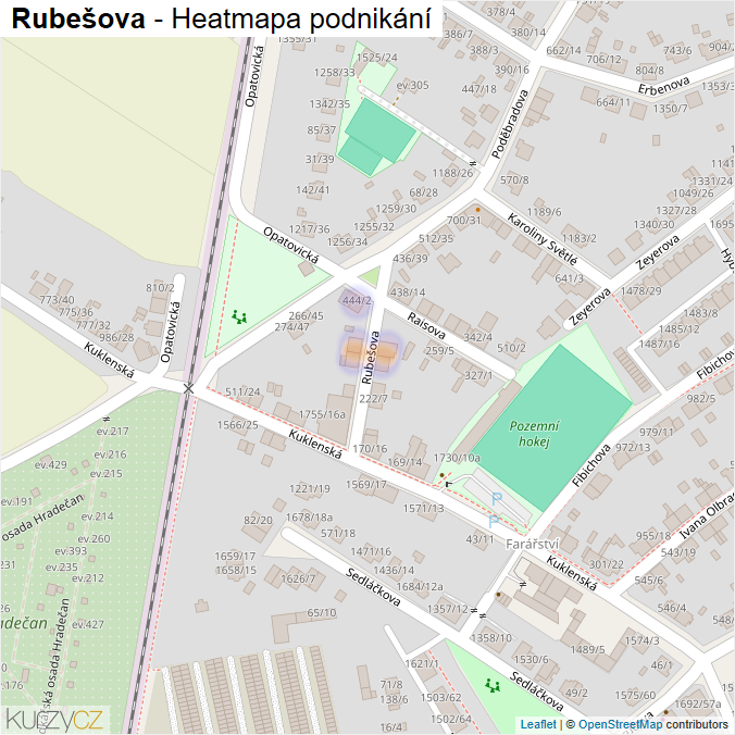 Mapa Rubešova - Firmy v ulici.