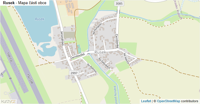 Rusek - mapa části obce
