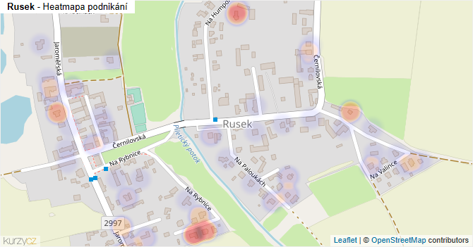 Rusek - mapa podnikání