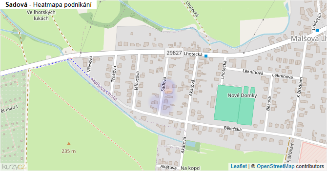 Sadová - mapa podnikání