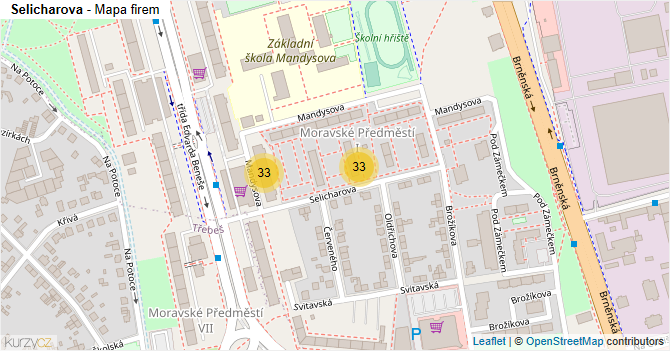 Selicharova - mapa firem