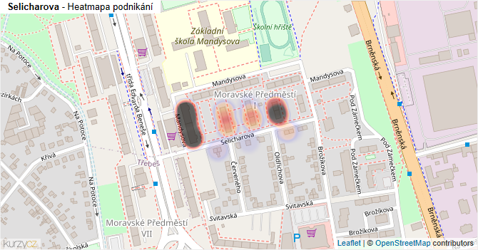 Selicharova - mapa podnikání