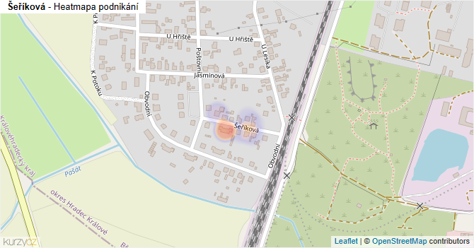 Šeříková - mapa podnikání