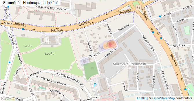 Slunečná - mapa podnikání