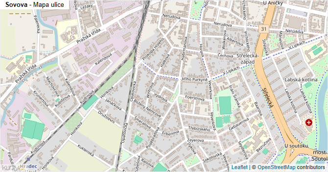 Sovova - mapa ulice