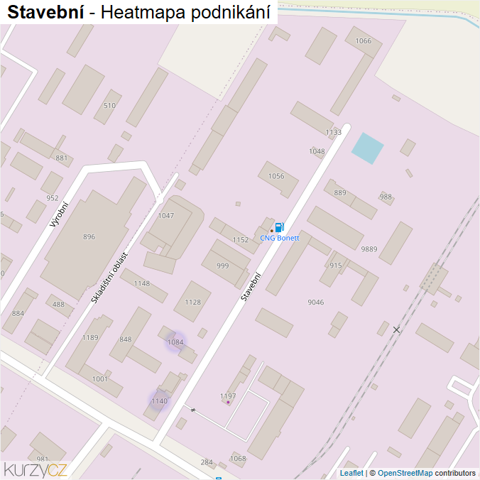 Mapa Stavební - Firmy v ulici.