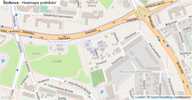 Štolbova - mapa podnikání