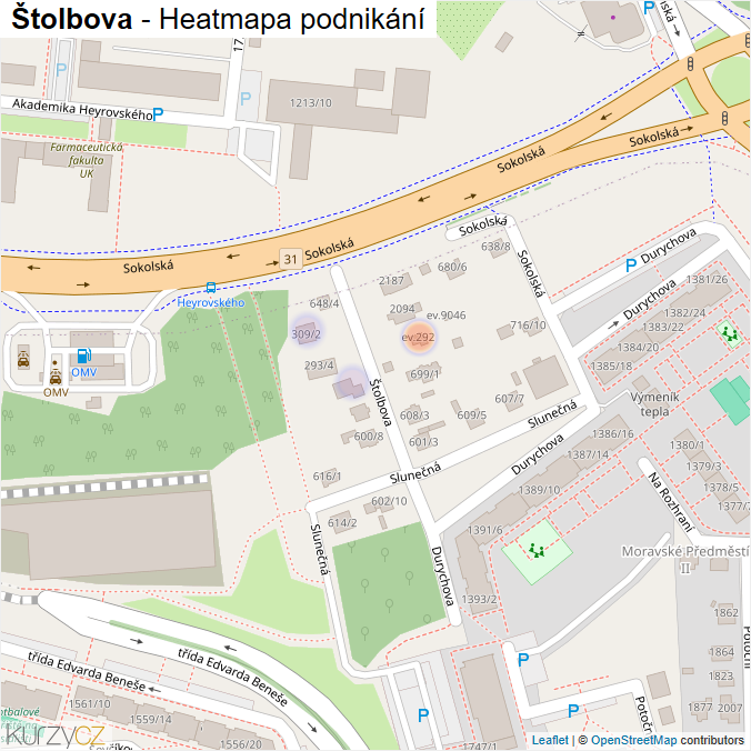 Mapa Štolbova - Firmy v ulici.