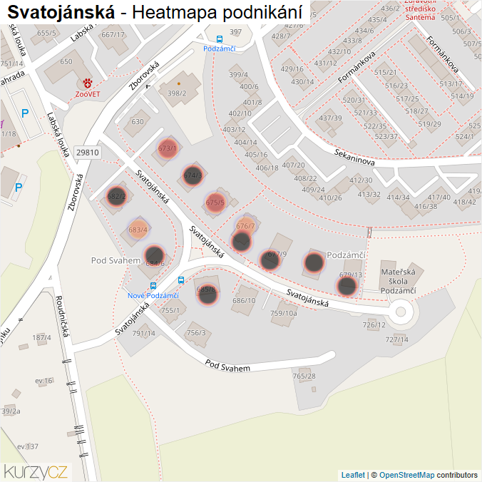 Mapa Svatojánská - Firmy v ulici.