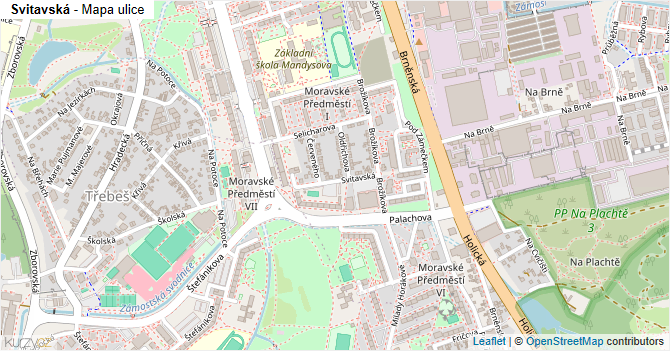 Svitavská - mapa ulice
