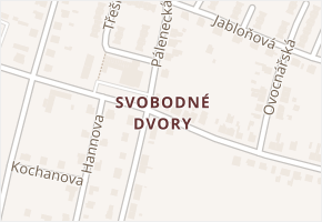 Svobodné Dvory v obci Hradec Králové - mapa části obce