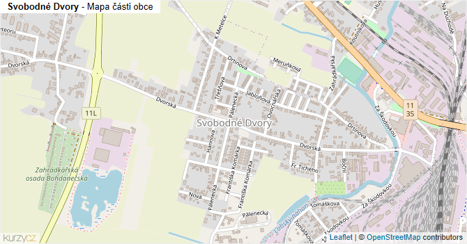 Svobodné Dvory - mapa části obce