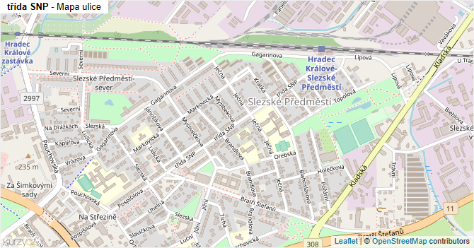 třída SNP - mapa ulice