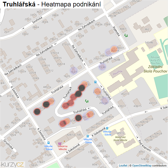 Mapa Truhlářská - Firmy v ulici.