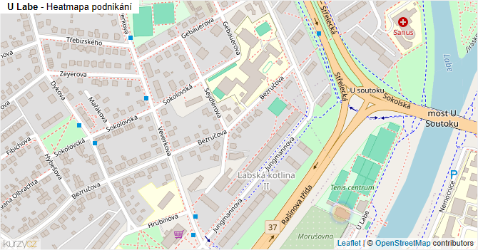 U Labe - mapa podnikání