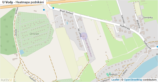 U Vody - mapa podnikání