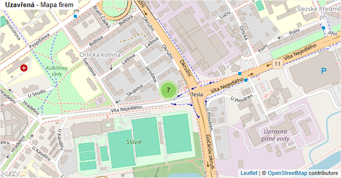 Uzavřená - mapa firem