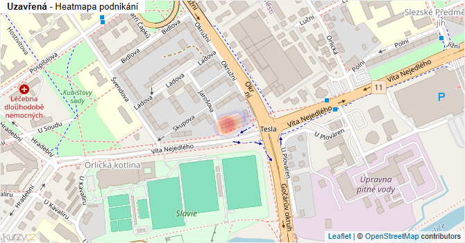 Uzavřená - mapa podnikání
