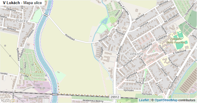 V Lukách - mapa ulice