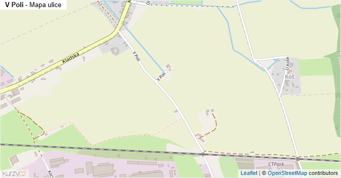 V Poli - mapa ulice