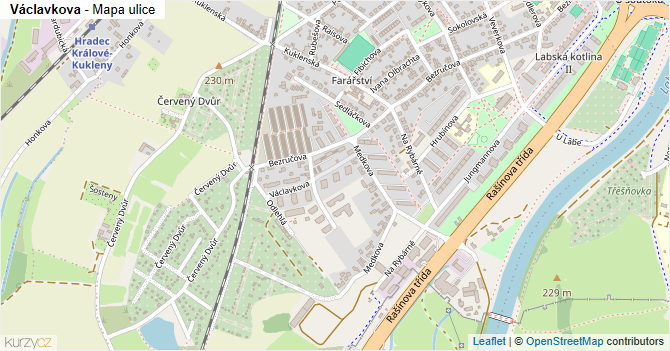 Václavkova - mapa ulice