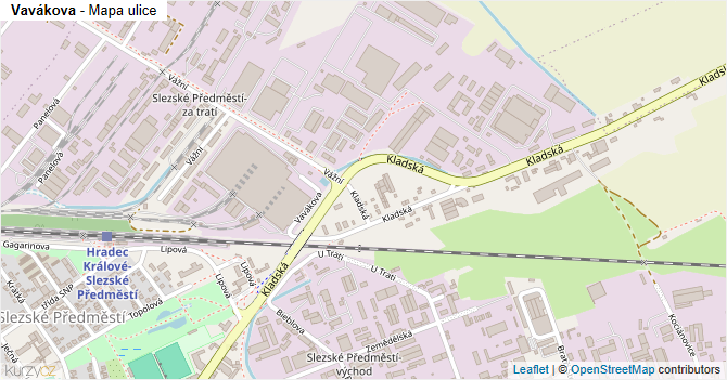 Vavákova - mapa ulice