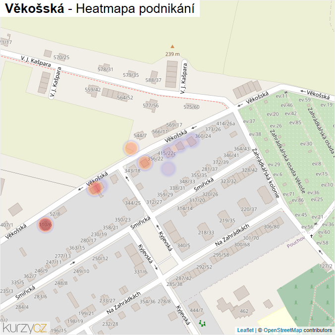 Mapa Věkošská - Firmy v ulici.