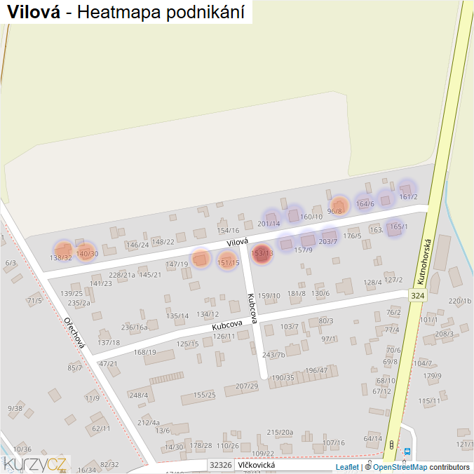 Mapa Vilová - Firmy v ulici.