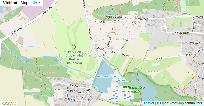 Viničná - mapa ulice