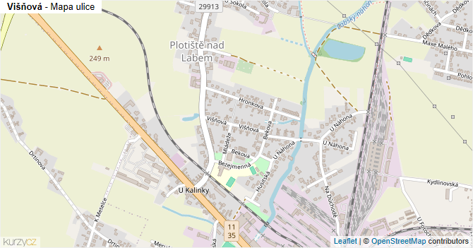 Višňová - mapa ulice
