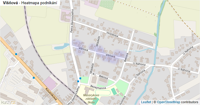 Višňová - mapa podnikání