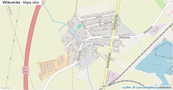 Vlčkovická - mapa ulice