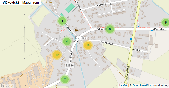 Vlčkovická - mapa firem