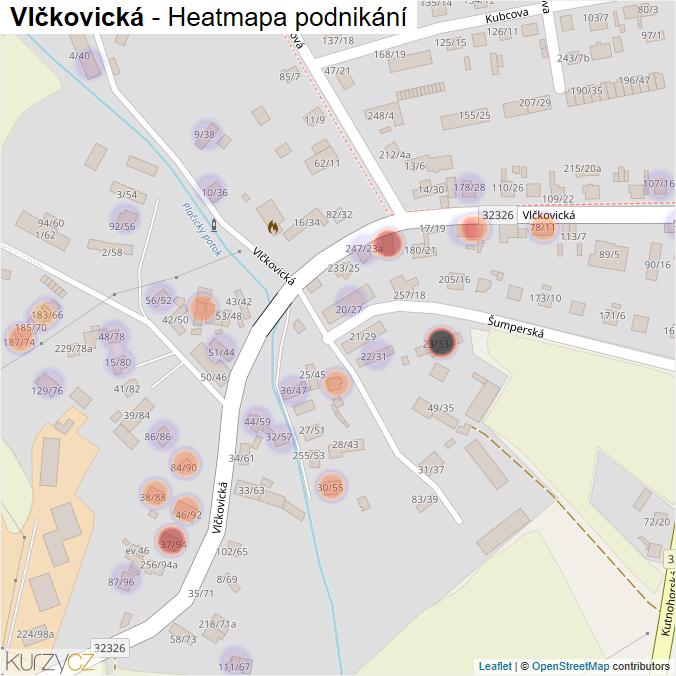 Mapa Vlčkovická - Firmy v ulici.