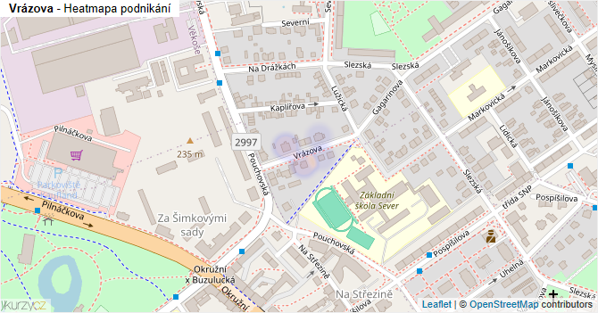 Vrázova - mapa podnikání