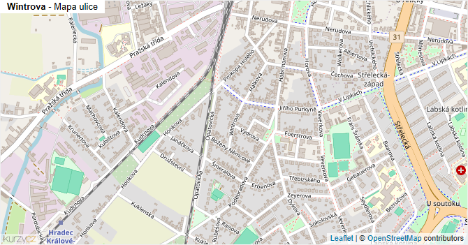 Wintrova - mapa ulice