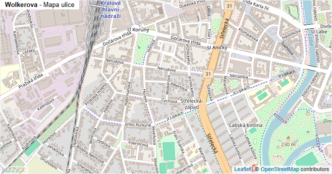 Wolkerova - mapa ulice
