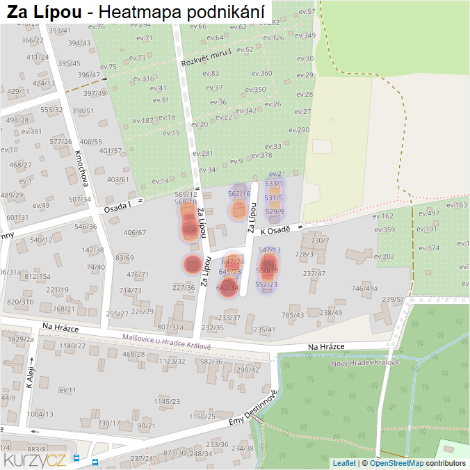 Mapa Za Lípou - Firmy v ulici.