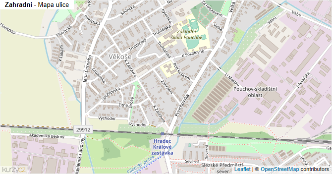 Zahradní - mapa ulice