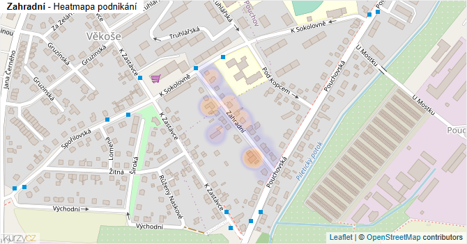 Zahradní - mapa podnikání