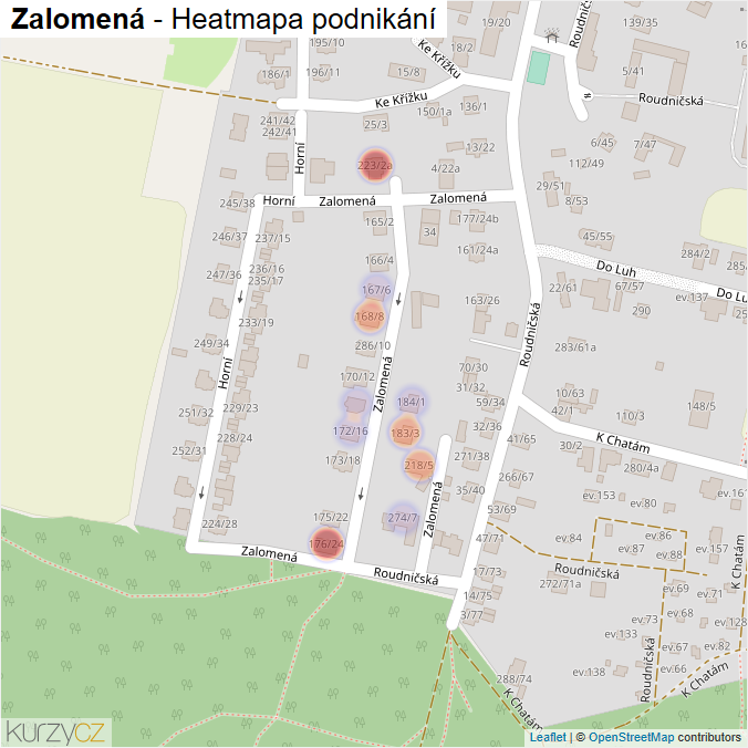 Mapa Zalomená - Firmy v ulici.