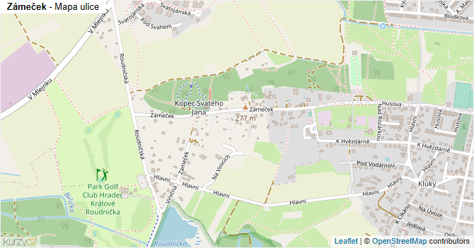 Zámeček - mapa ulice