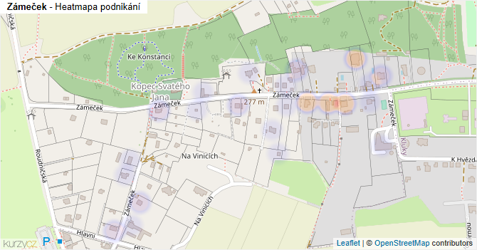 Zámeček - mapa podnikání