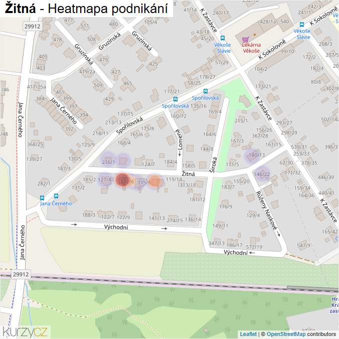 Mapa Žitná - Firmy v ulici.