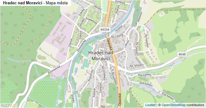 Hradec nad Moravicí - mapa města