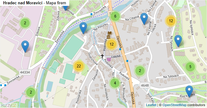 Hradec nad Moravicí - mapa firem