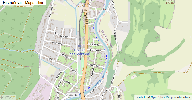 Bezručova - mapa ulice