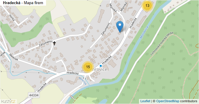 Hradecká - mapa firem